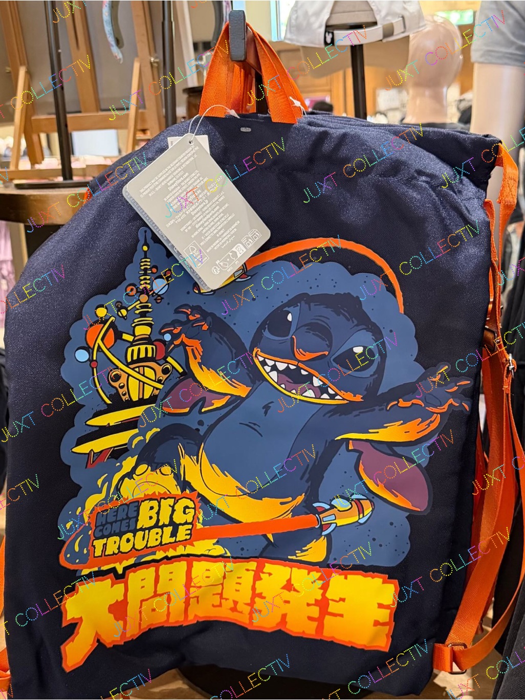 Nwt Disney Parks Disneyland Kaiju Stitch 626 Drawstring Knapsack Backpack